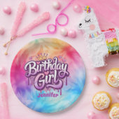 愛らしい誕生日ガール紙プレート ペーパープレート (パーティー)