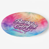 愛らしい誕生日ガール紙プレート ペーパープレート (アングル)