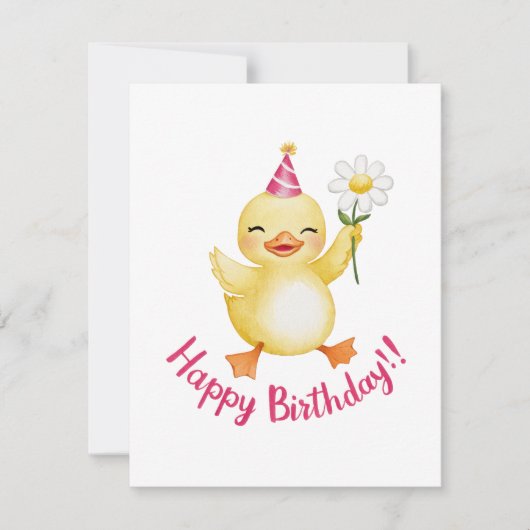 愛らしい誕生日シックデザインとデイジー シーズンカード (正面)