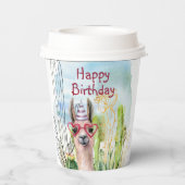 愛らしい誕生日ラマ 紙コップ (裏面)