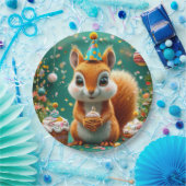 愛らしい誕生日リス ペーパープレート (パーティー)