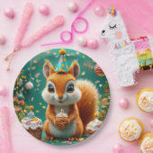 愛らしい誕生日リス ペーパープレート (パーティー)