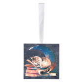 愛らしい読猫・月の本 キューブオーナメント (右)