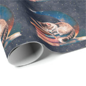 愛らしい読猫・月の本 ラッピングペーパー (ロールコーナー)