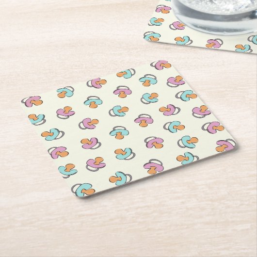 愛らしい調停者の性はベビーシャワーを明らかにします スクエアペーパーコースター (アングル)