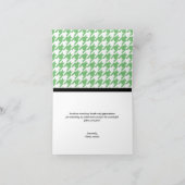 愛らしい象のカスタムの千鳥格子の緑のカード サンキューカード (内部)