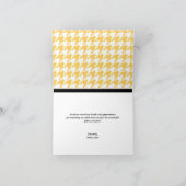 愛らしい象のカスタムの千鳥格子の黄色のカード サンキューカード (内部)