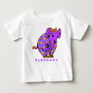 愛らしい象のカラフルな幼児のTシャツ ベビーTシャツ