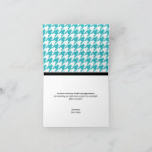 愛らしい象のターコイズ千鳥格子のカード サンキューカード (内部)
