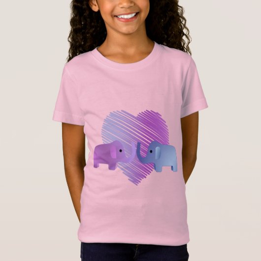 愛らしい象の愛 Tシャツ (正面)