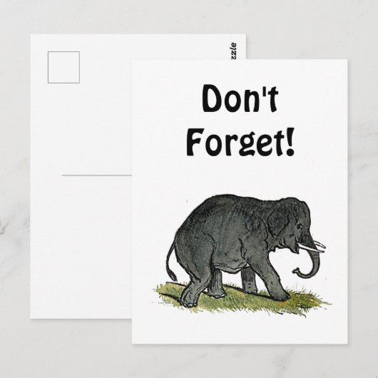 愛らしい象の漫画，かわいいおもしろい動物園の友人 ポストカード (正面/裏面)