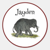 愛らしい象の漫画,かわいいおもしろい動物園の友人 ラウンドシール (正面)