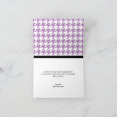 愛らしい象の紫千鳥格子ののカード サンキューカード (内部)
