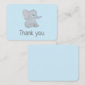 愛らしい象の赤ちゃんシャワーサンキューカード エンクロージャーカード (正面/裏面)