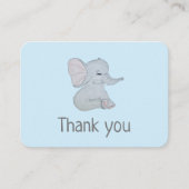 愛らしい象の赤ちゃんシャワーサンキューカード エンクロージャーカード (正面)