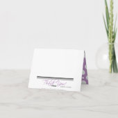 愛らしい象カスタム水玉模様紫 サンキューカード (裏面)