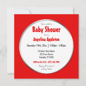愛らしい象-赤いベビーシャワー招待状 招待状 (裏面)
