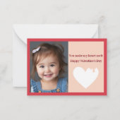 愛らしい赤いアイスクリーム写真教室バレンタイン ノートカード (裏面)