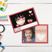 愛らしい赤いアイスクリーム写真教室バレンタイン ノートカード