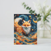 愛らしい赤いキツネの銀河系 ポストカード (スタンド正面)