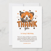 愛らしい赤いパンダサンキューカード – キッド誕生日 サンキューカード (正面)