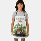 愛らしい赤いパンダパーソナライズされたキッズエプロン エプロン (インサイチュ)