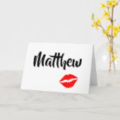 愛らしい赤い唇であなたの大切な人へ カード (黄色い花)