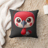 愛らしい赤い鳥キャラクター クッション (ブランケット)