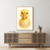 愛らしい赤ちゃんあひるの水彩画ポートレート ポスター