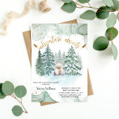 愛らしい赤ちゃんの誕生を祝う ポーラベアの冒険が待っているベイビーシャワー 招待状