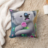 愛らしい赤ちゃんコアラの花 クッション (ブランケット)