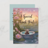 愛らしい赤ちゃんシャワー サンキューカード (正面/裏面)