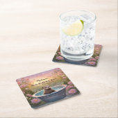 愛らしい赤ちゃんシャワー スクエアペーパーコースター (インサイチュ)