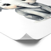 愛らしい赤ちゃんゾウのぬいぐるみプリント ジャングルテーマ ポスター (角)