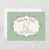 愛らしい赤ちゃんゾウ | ベビーシャワーお礼 ポストカード (正面/裏面)