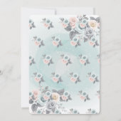 愛らしい赤ちゃんトナカイと花のベビーシャワー 招待状 (裏面)