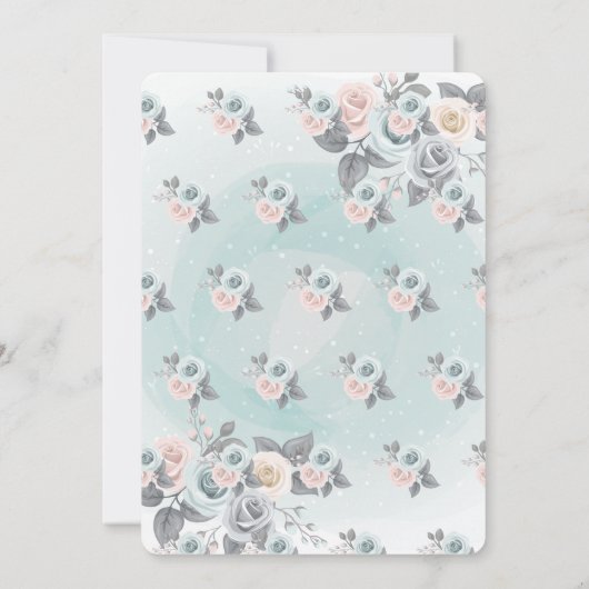 愛らしい赤ちゃんトナカイと花のベビーシャワー 招待状 (裏面)