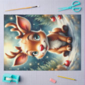 愛らしい赤ちゃんトナカイのクリスマス ルドルフ 薄葉紙 (クラフト)