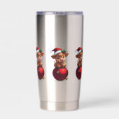 愛らしい赤ちゃんハイランド牛の座り姿 保温保冷タンブラー (背面)