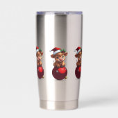 愛らしい赤ちゃんハイランド牛の座り姿 保温保冷タンブラー (正面)