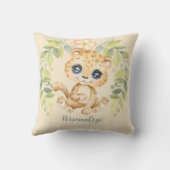 愛らしい赤ちゃんヒョウのジャングル動物 クッション (裏面)