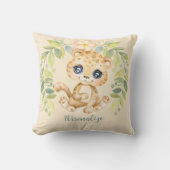 愛らしい赤ちゃんヒョウのジャングル動物 クッション (正面)