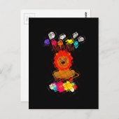 愛らしい赤ちゃんライオンのアートデザインモチーフ ポストカード (正面/裏面)