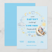 愛らしい赤ちゃん男の子のシャワー招待状 招待状 (正面/裏面)