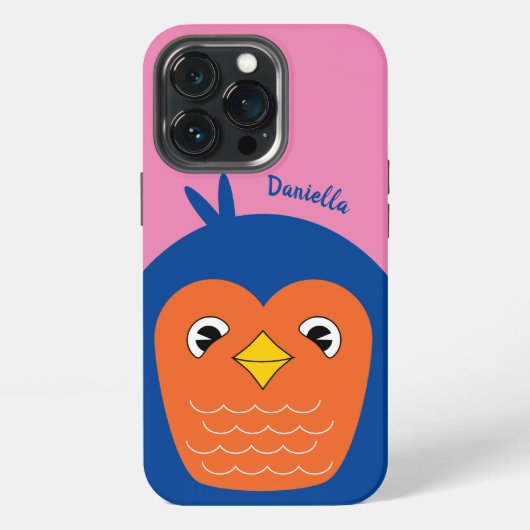 愛らしい赤ちゃん青の鳥 iPhoneケース (裏面)