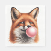 愛らしい赤キツネ吹のバブルガム子供部屋テーブル スタンダードランチョンナプキン (正面)