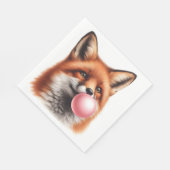 愛らしい赤キツネ吹のバブルガム子供部屋テーブル スタンダードランチョンナプキン (角)