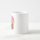 愛らしい赤パンダバレンタインデーハートマグ コーヒーマグカップ (中央)
