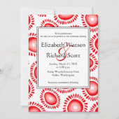 愛らしい赤ファンキーい花結婚式招待状 招待状 (正面)