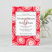 愛らしい赤ファンキーい花結婚式招待状 招待状 (スタンド正面)